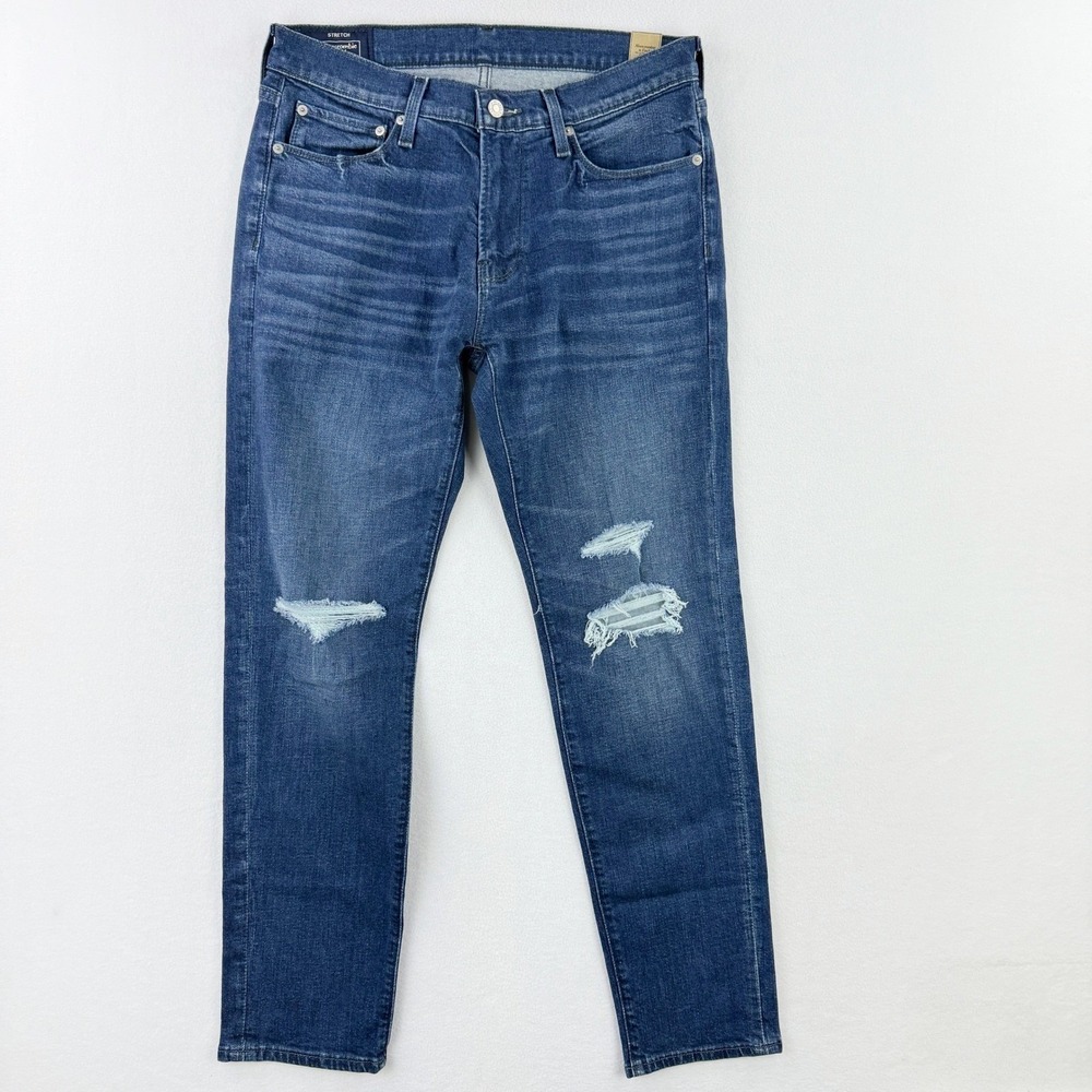 Abercrombie & Fitch Mens‎ Distressed Jeans 31x32 Blue Stretch Denim 1312 NEW